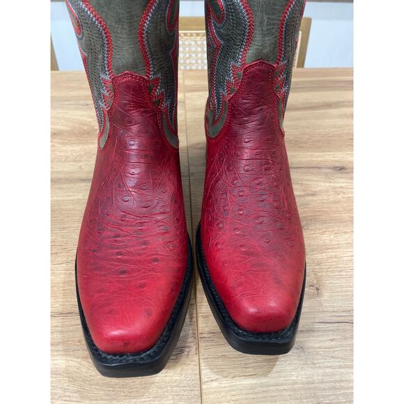 Dingo Men's True Grit Western Boots Red Ostrich Leather Size 7 NIB - Picture 6 of 14